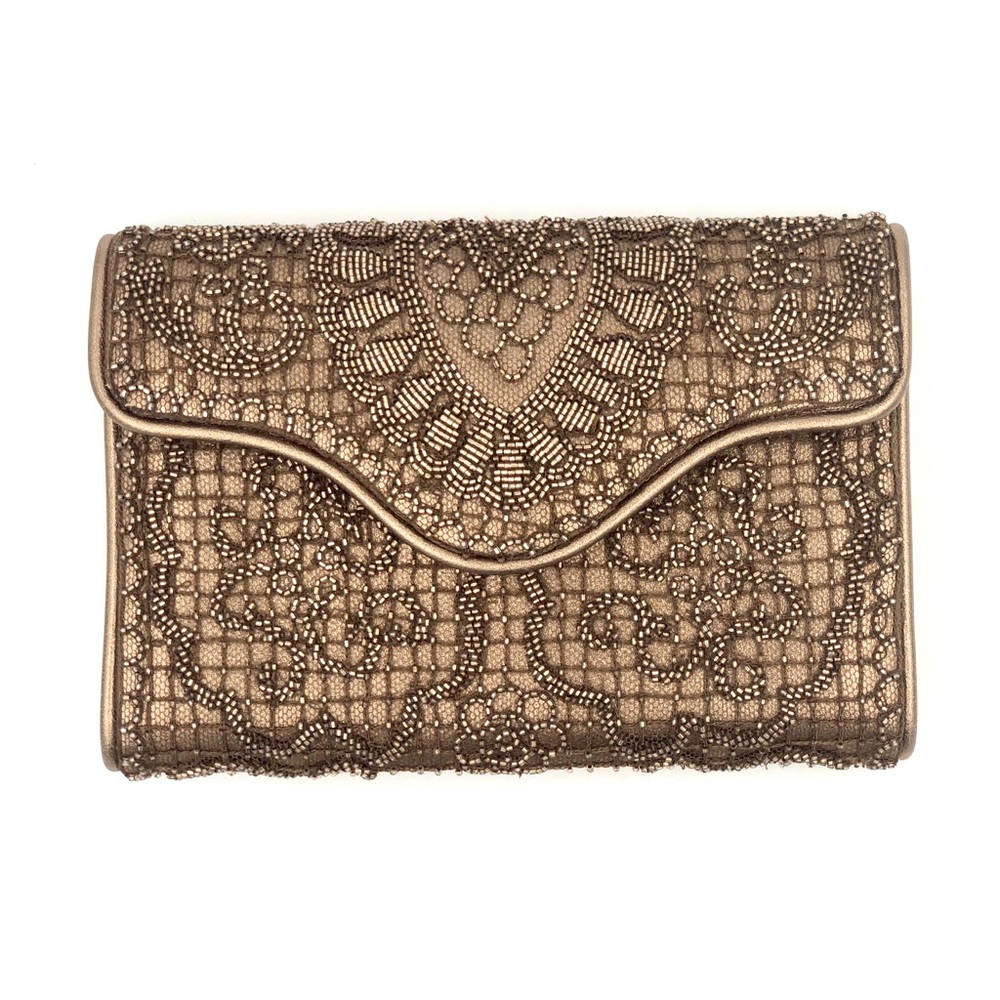 NWT $1200 Ralph Lauren Purple Label Beaded Clutch